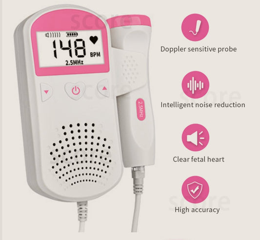 Moniteur de Rythme Cardiaque Fœtal – Détecteur de Battements de Cœur pour Bébé – Utilisation à Domicile pendant la Grossesse