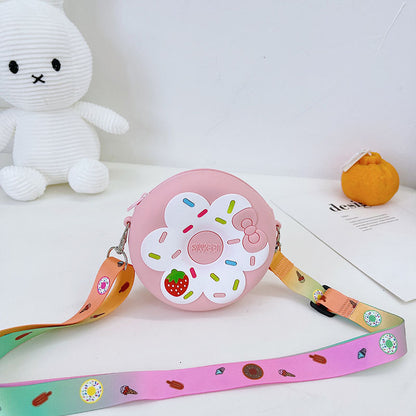 Sac à Bandoulière Portable pour Enfants – Forme Donut en Silicone, Idéal pour les Accessoires