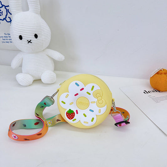 Sac à Bandoulière Portable pour Enfants – Forme Donut en Silicone, Idéal pour les Accessoires