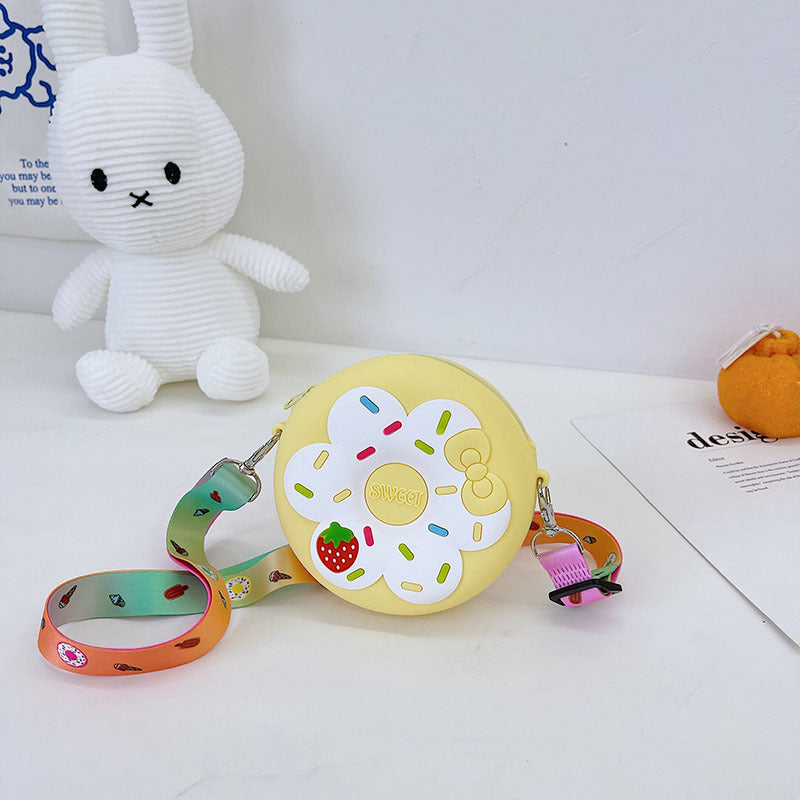 Sac à Bandoulière Portable pour Enfants – Forme Donut en Silicone, Idéal pour les Accessoires