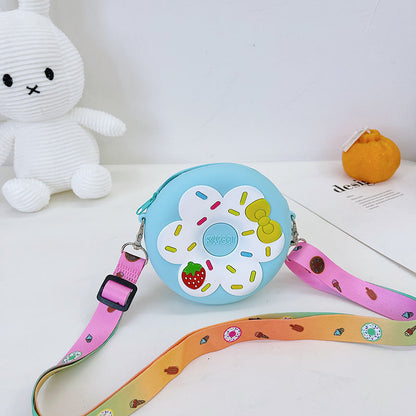 Sac à Bandoulière Portable pour Enfants – Forme Donut en Silicone, Idéal pour les Accessoires