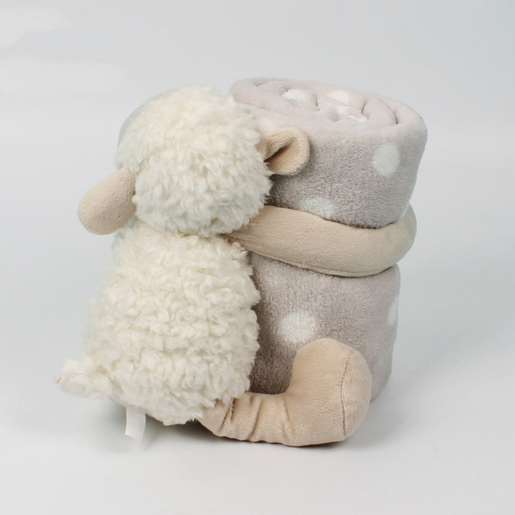 Agneau blanc avec couverture – Jouet pour bébé