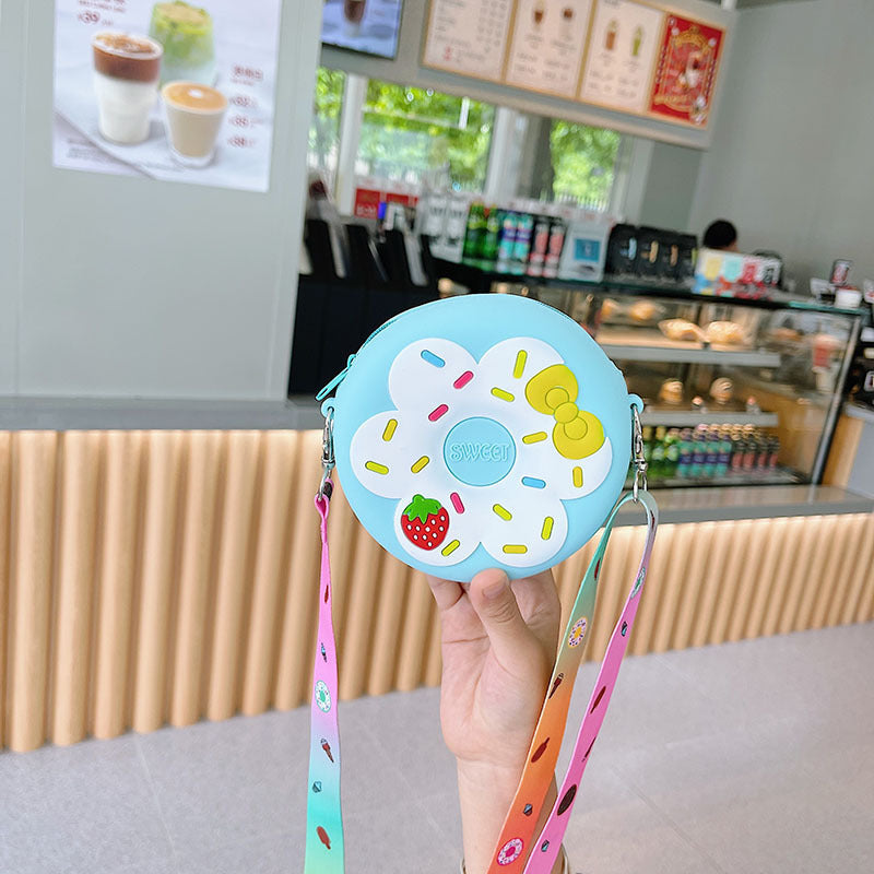 Sac à Bandoulière Portable pour Enfants – Forme Donut en Silicone, Idéal pour les Accessoires