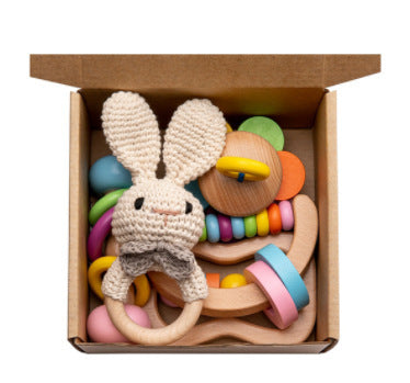 Coffret cadeau de jouets éducatifs et anneaux de dentition pour bébé