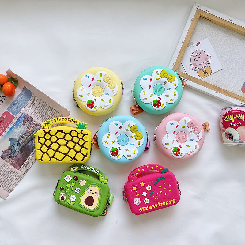 Sac à Bandoulière Portable pour Enfants – Forme Donut en Silicone, Idéal pour les Accessoires
