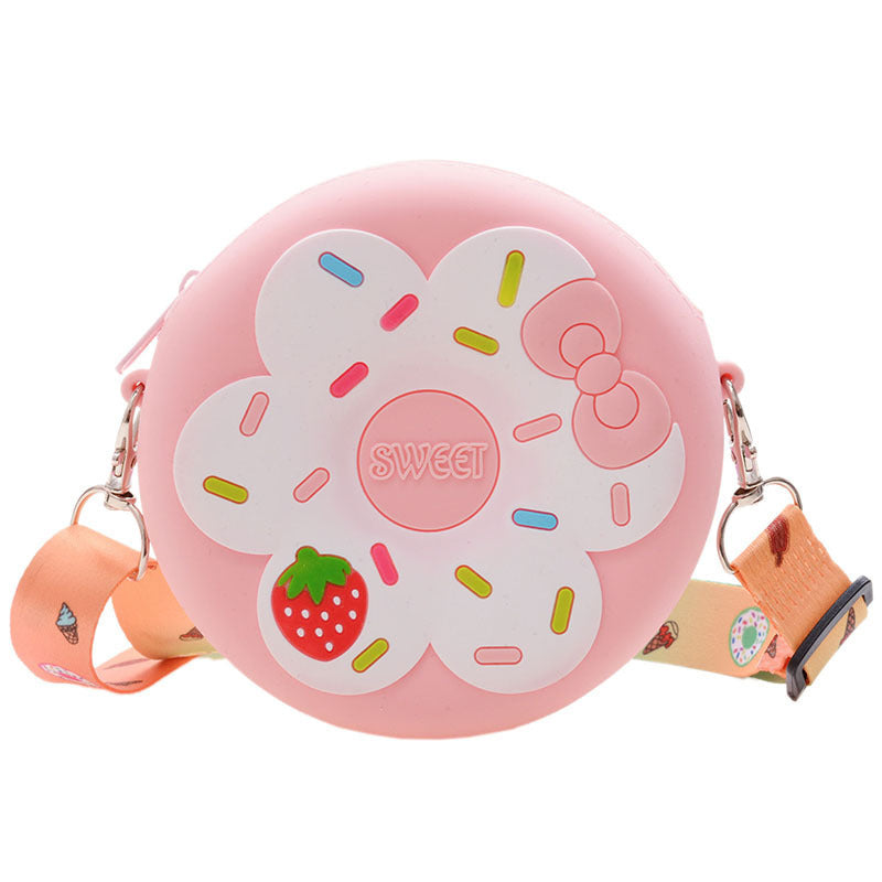 Sac à Bandoulière Portable pour Enfants – Forme Donut en Silicone, Idéal pour les Accessoires