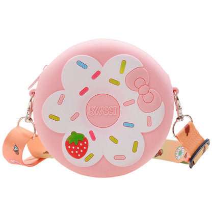 Sac à Bandoulière Portable pour Enfants – Forme Donut en Silicone, Idéal pour les Accessoires