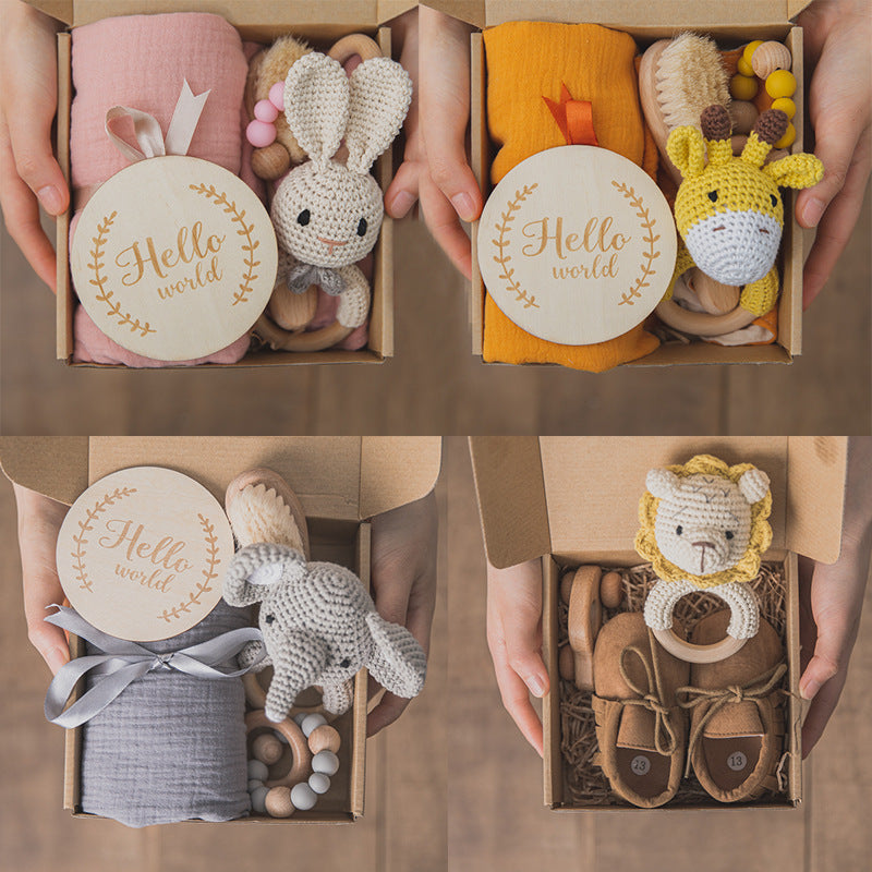 Coffret cadeau de jouets éducatifs et anneaux de dentition pour bébé